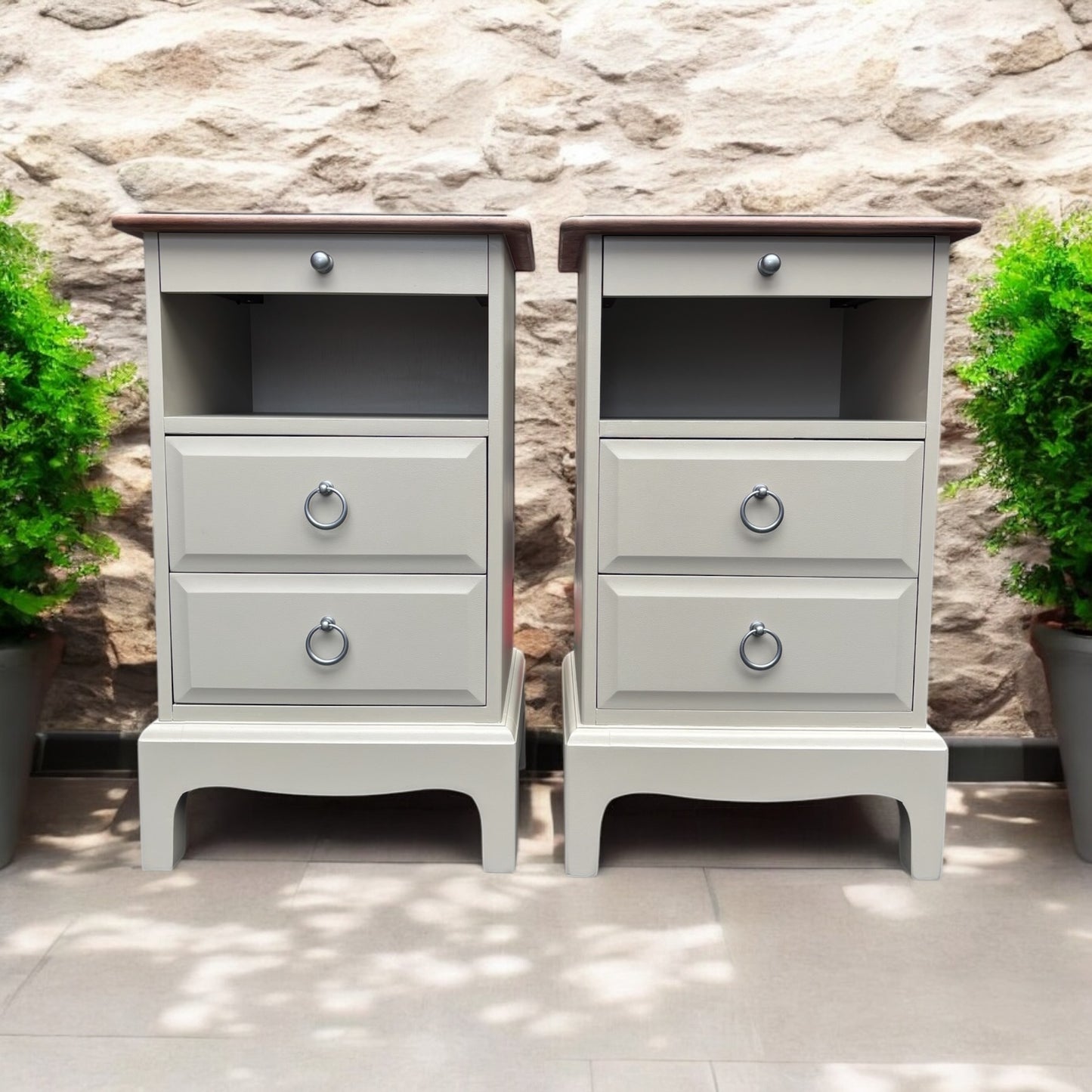 Stag Minstrel Rare Narrow Bedside Tables