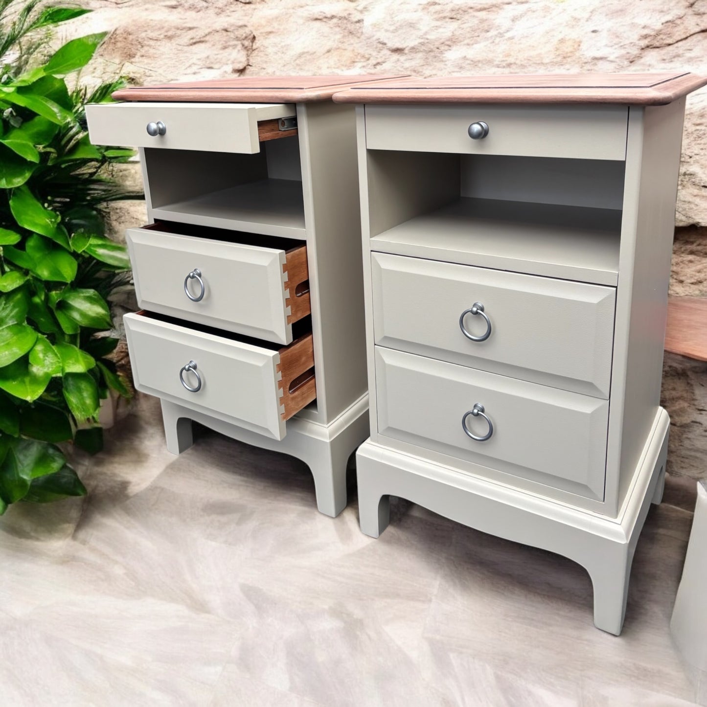 Stag Minstrel Rare Narrow Bedside Tables