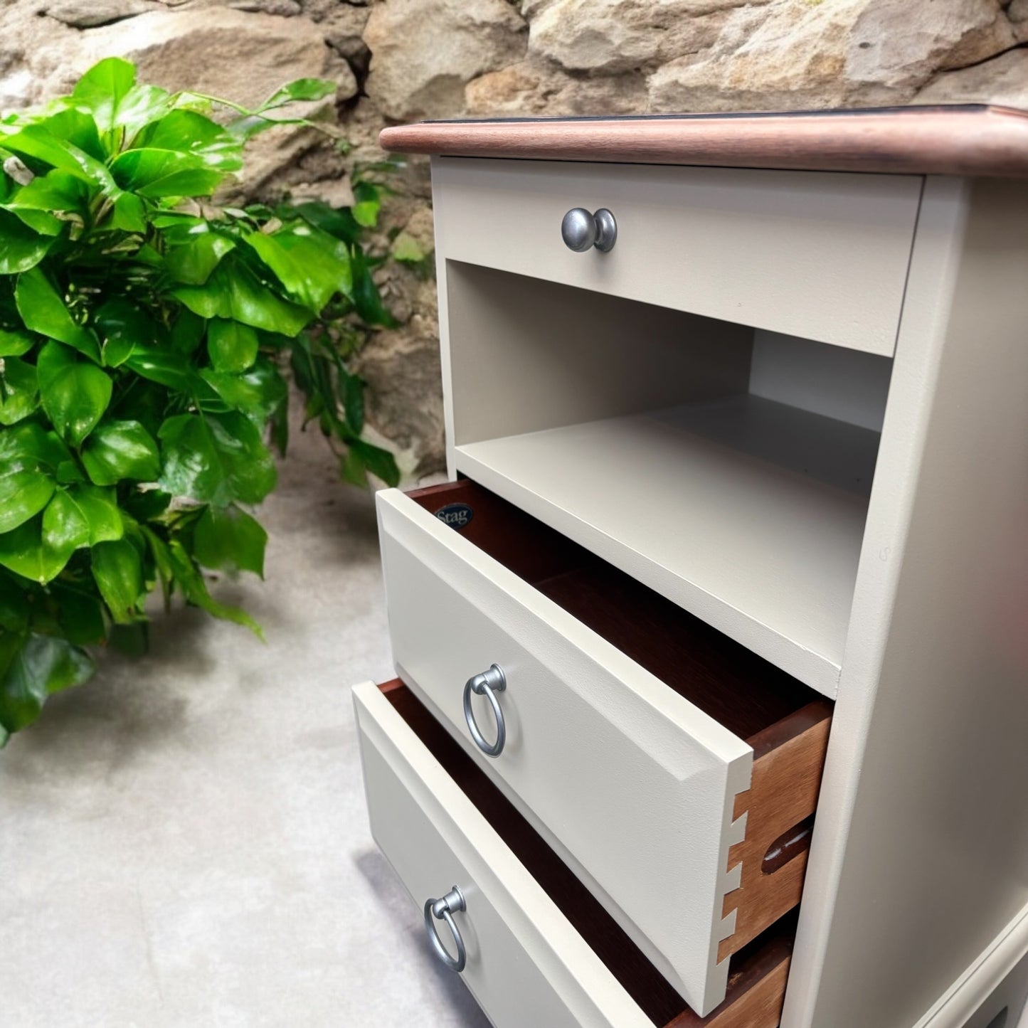 Stag Minstrel Rare Narrow Bedside Tables