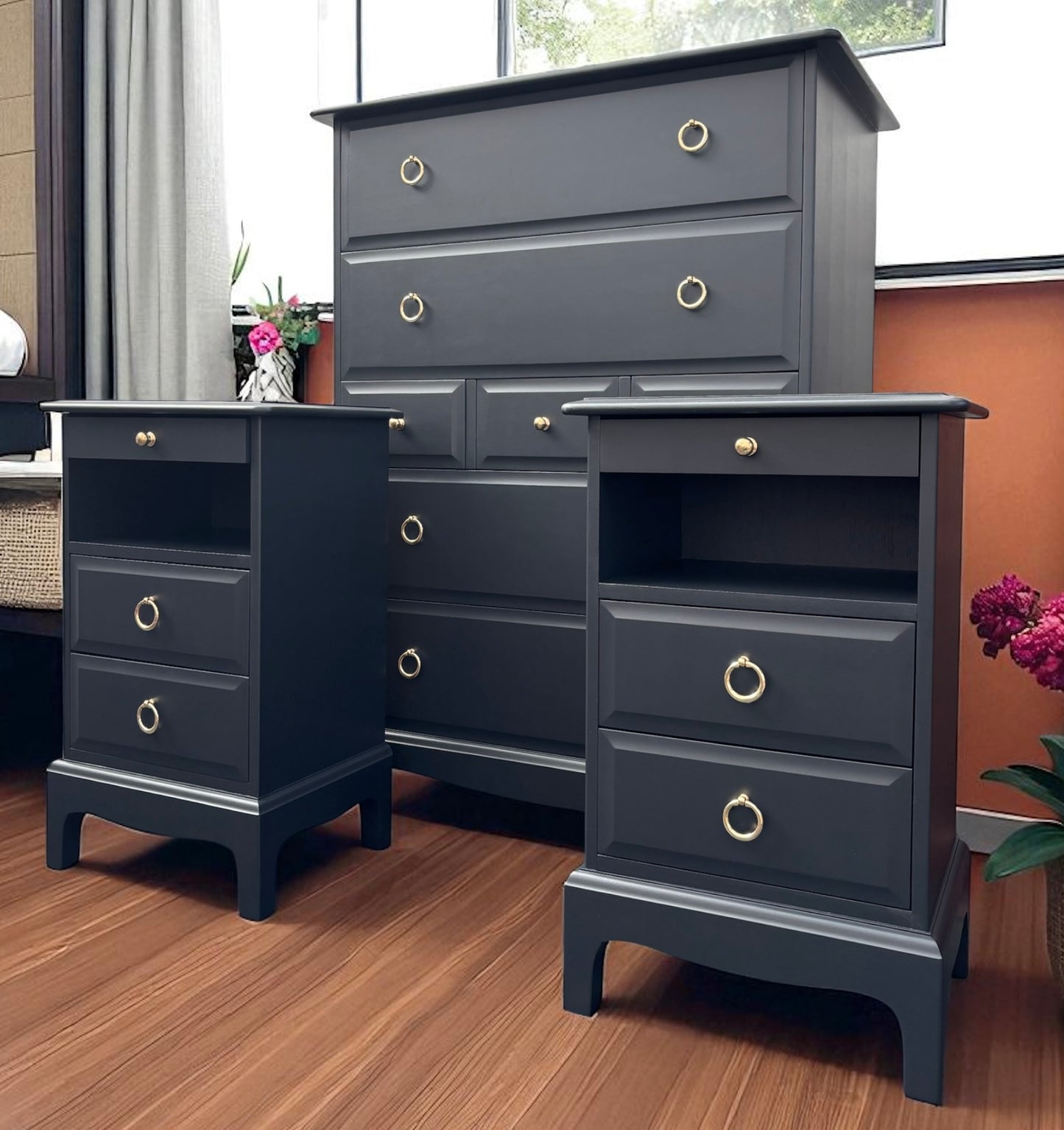 Stag Minstrel Rare Narrow Bedside Tables