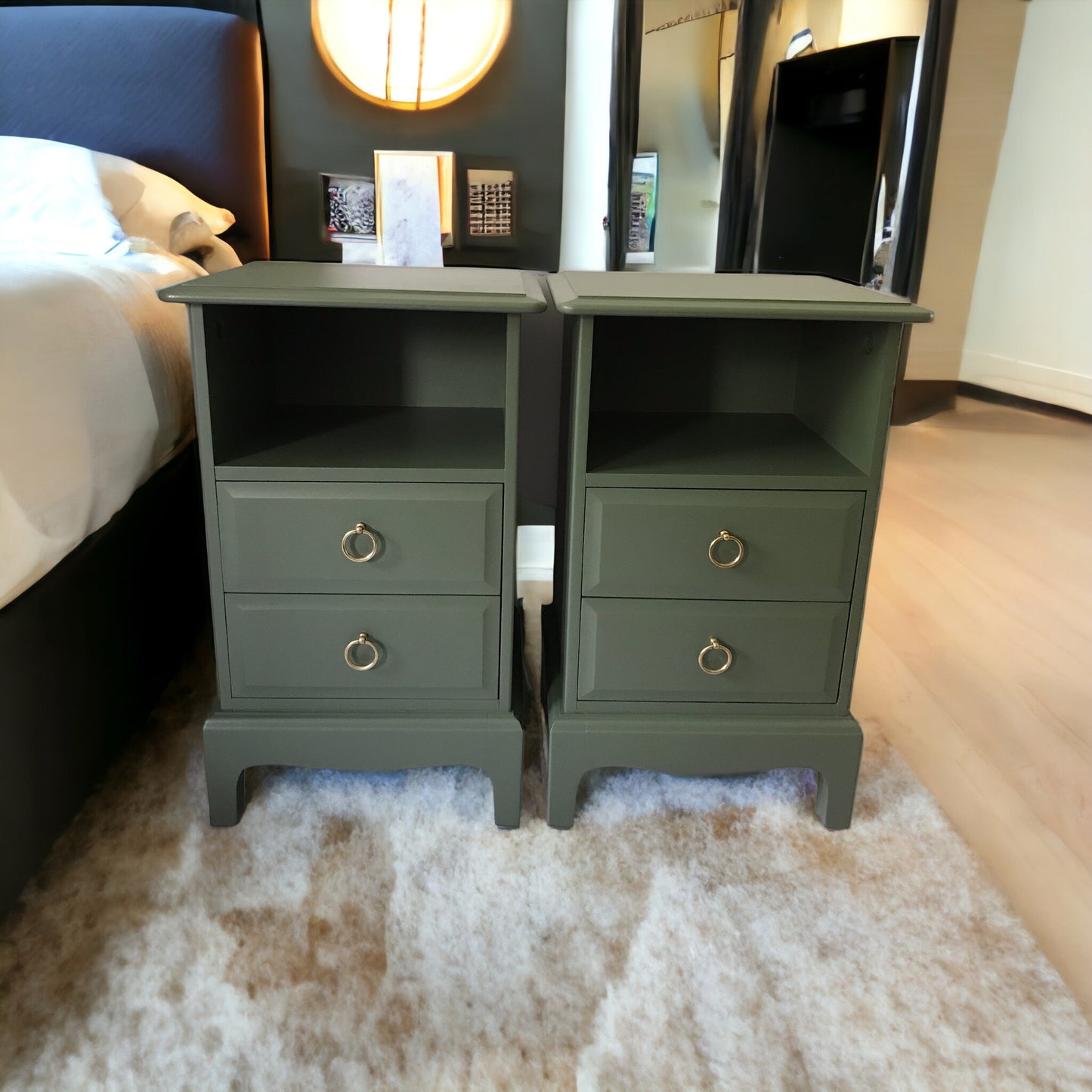 Stag Minstrel Rare Narrow Bedside Tables