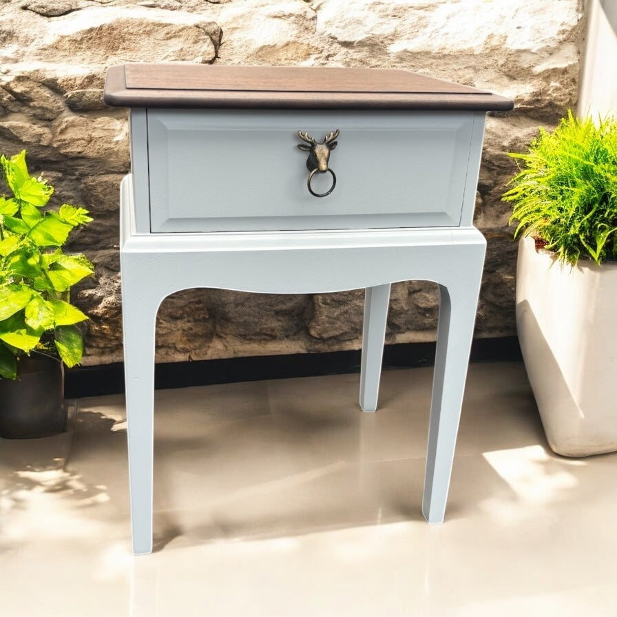 Stag Minstrel Single Leggy Bedside/Side Table