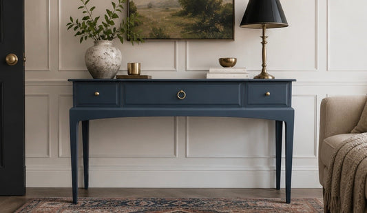 Stag Minstrel Dressing/Console Table 3 x Drawer - colour Inkwell