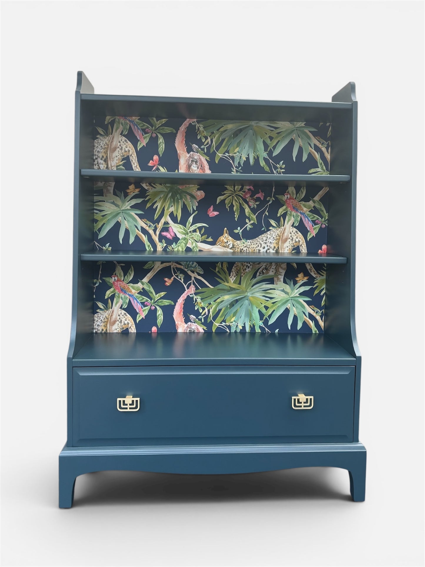 Stag Minstrel waterfall Bookcase/shelving unit - Colour Poseidon