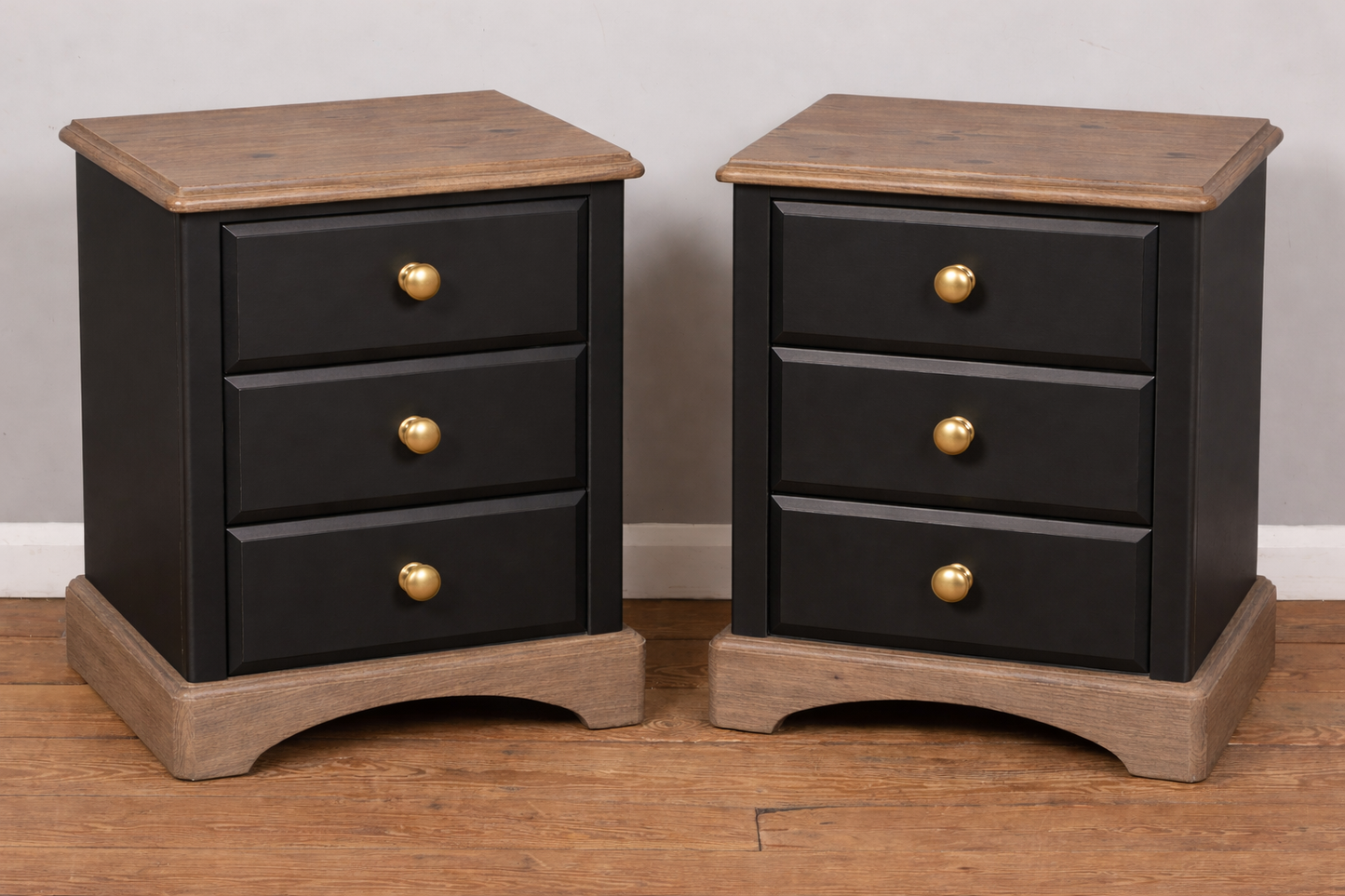 Pair of pine bedside chests